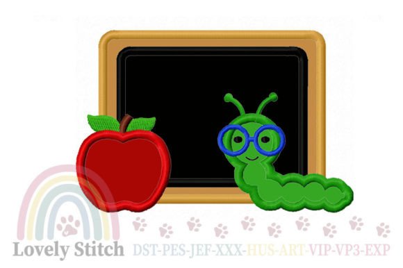 Bookworm Applique Embroidery: A Timeless Design for the Back-to-School Season