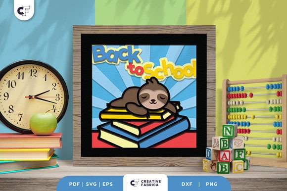 Engaging Educational Craft: Sloth Goes to School 3D Shadow Box SVG