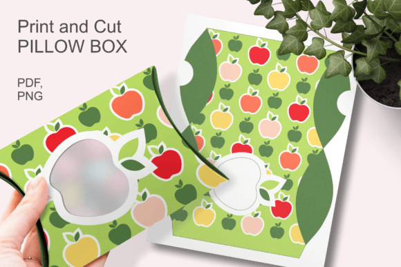Light Green Pillow Gift Box with Apples