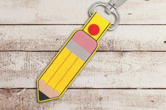 Pencil ITH Key Fob Applique: A Versatile Embroidery Design for Everyday Use