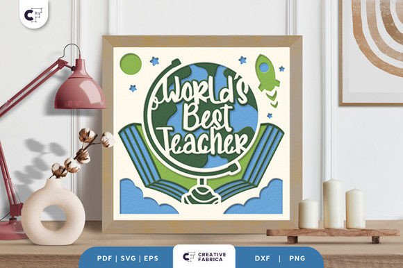 World's Best Teacher 3D Shadow Box – A Creative Gift for Educators